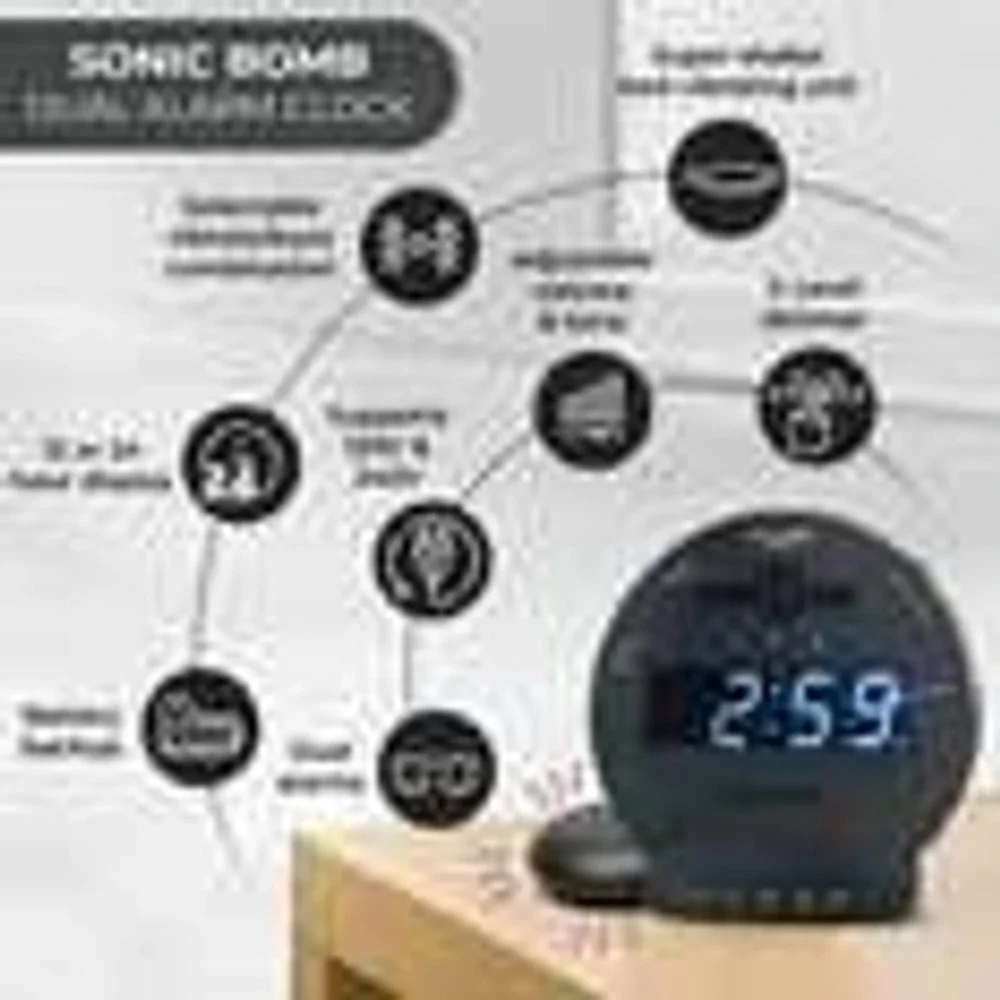 Sonic Alert Sonic Boom Dual Alarm Clock Bed‎ Shaker 5 Level Dimmer NEW